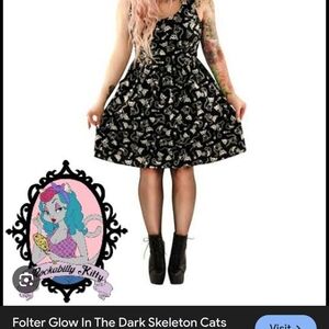 Folter Glow In The Dark Skeleton Cat Dress